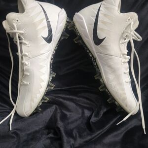 Nike White and Black Athletic Football Cleats, Sleek Design